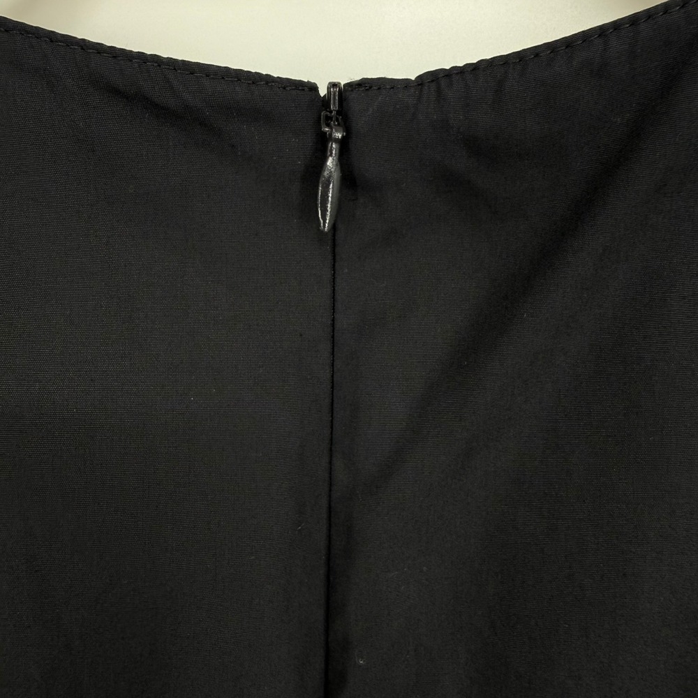 Akris Punto Blouse Womens 8 Black Excellent Ruffle Front Sleeveless Cotton Top - Picture 3 of 9